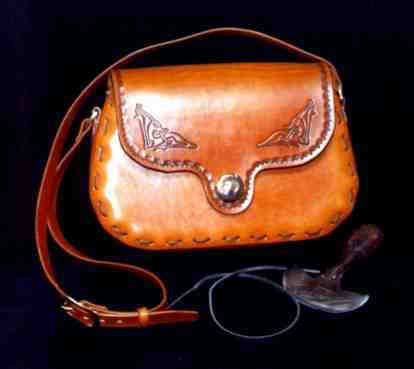 Tooled Tan Bag